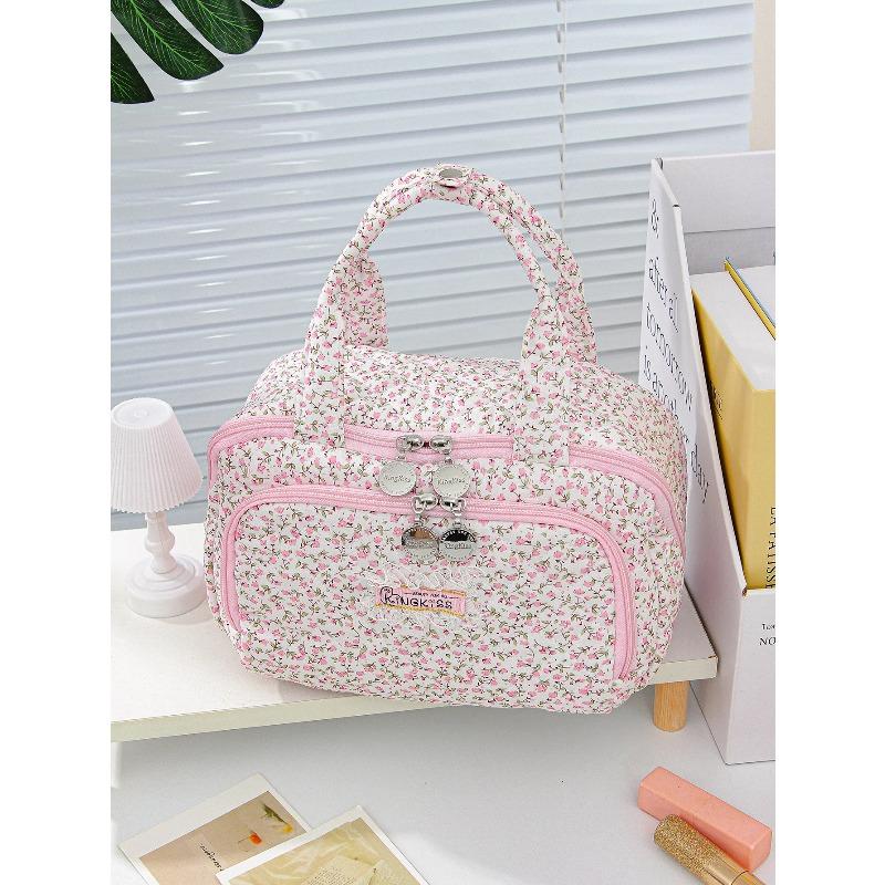 Women's Floral Makeup Bag New Arrival Travel Toiletry Cosmetic Pouch Large Capacity Portable Hand Carry Organizer Case