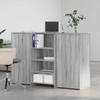 Reception Desk Gray Sonoma 155x50x103.5 Cm Wood Based Panel