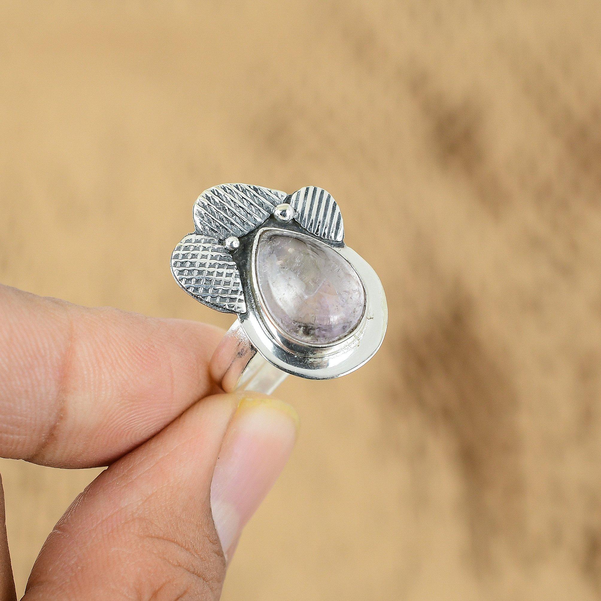 

Natural African Amethyst Gemstone Stackable Adjustable Ring 925 Silver For Girls Yes