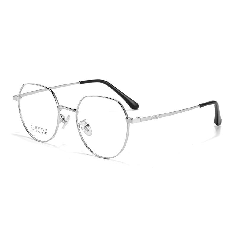 Ultra-Light Danyang Metal Polygonal Eyeglass Frames - Retro, Non-Magnetic Titanium, High-End Feel