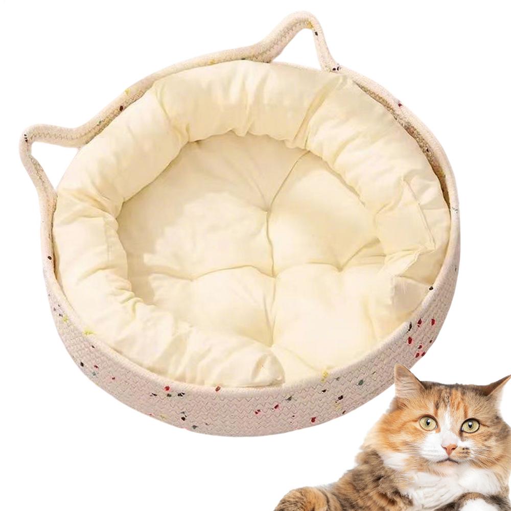 Donut Cat Bed Round Small Dog Bed Cat Nest Scratch Pad Cushion Nest For Calming Sleeping Small Dogs Kitten Scratching Home Decor