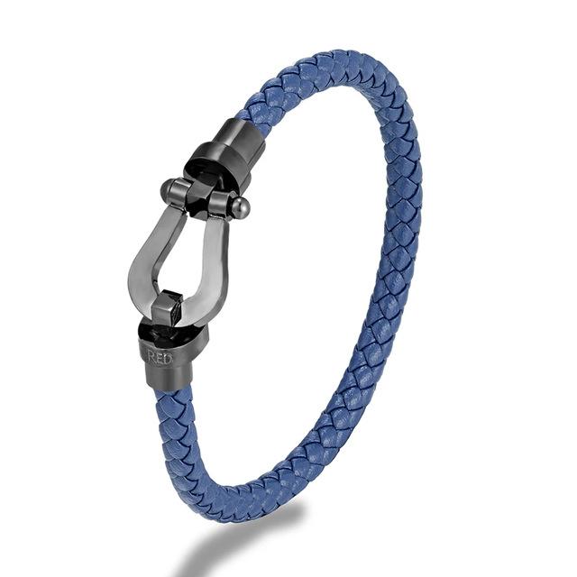 Europe, America, Bracelet Multi-color Woven Horseshoe Buckle Gold-plated Bracelet, Bracelet Men and Women Couple Bracelet 2026 19CM