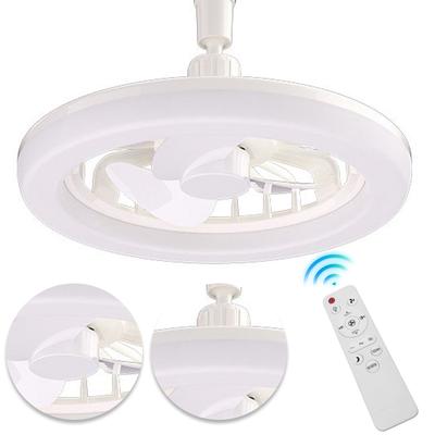 Socket Fan Light with Remote Screw In Ceiling Fan In Light Socket Dimmable Ceiling Fan with Light for Bedroom Kitchen Living Roo