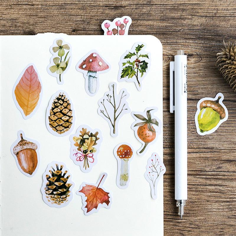 46Pcs/box Autumn of Forest Diary Sticker  Planner Scrapbooking Sticky Stationery  School Supplies