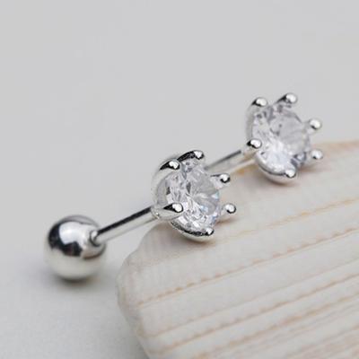 [Aslit] Boucles d'oreilles piercing cubiques argent 925 invité de mariage mariée et marié