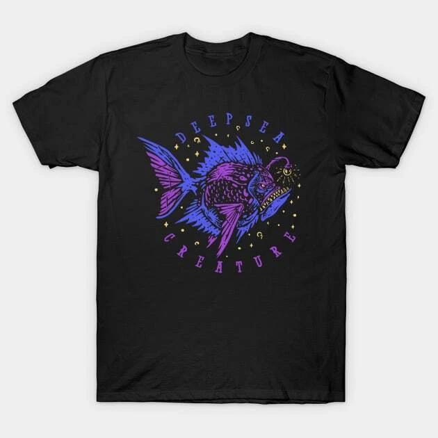 deep sea fish vintage Made in Australia T-Shirt S