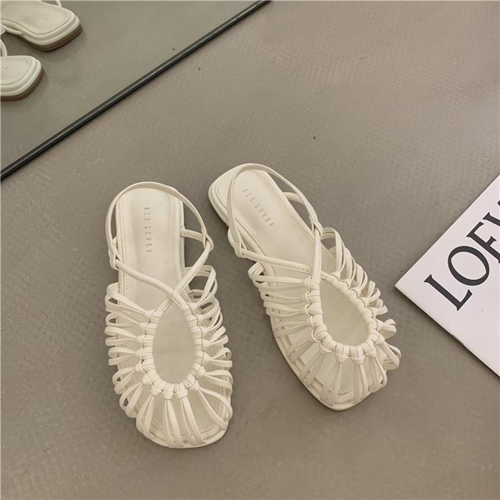 Fashion Women's Gladiator Sandals New Summer Breathable Closed Toe Flat Sandals Female Slipers Women Soft Beach Slides Rome Shoes Mujer