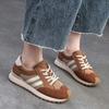 Johnature Sports Casual Women's Shoes Breathable Mesh Splicing Genuine Leather Lace Up Comfortable Sneakers