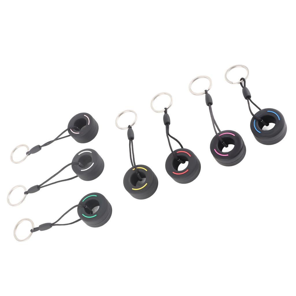 7Pcs Mini Car Tire Keychain Key Ring 7 Colors Soft Rubber PVC Automotive Tire Keyring for
