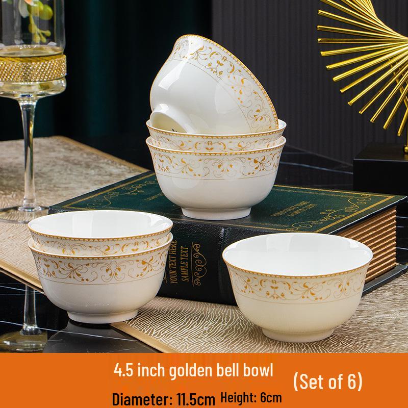 Sun Island Goldrand Bone China Tiefer Teller: Suppen-, Abendessen-, Reis- und Dessertteller - Elegantes Keramikgeschirr.