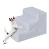 3 Steps Pet Dog Cat Stairs Ramp Ladder with Removable Cover for High Bed(Black)