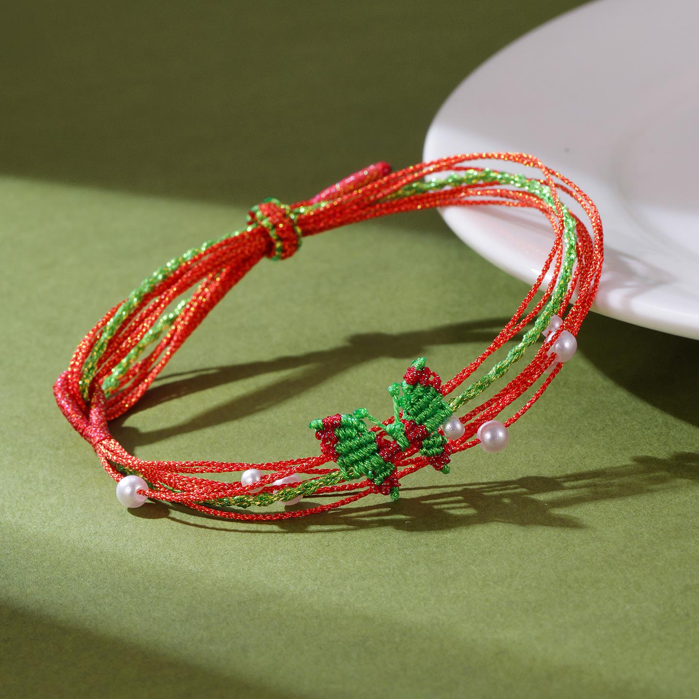 Dragon Boat Festival Five-Color Iridescent Butterfly Hand-Woven Couple Bracelet