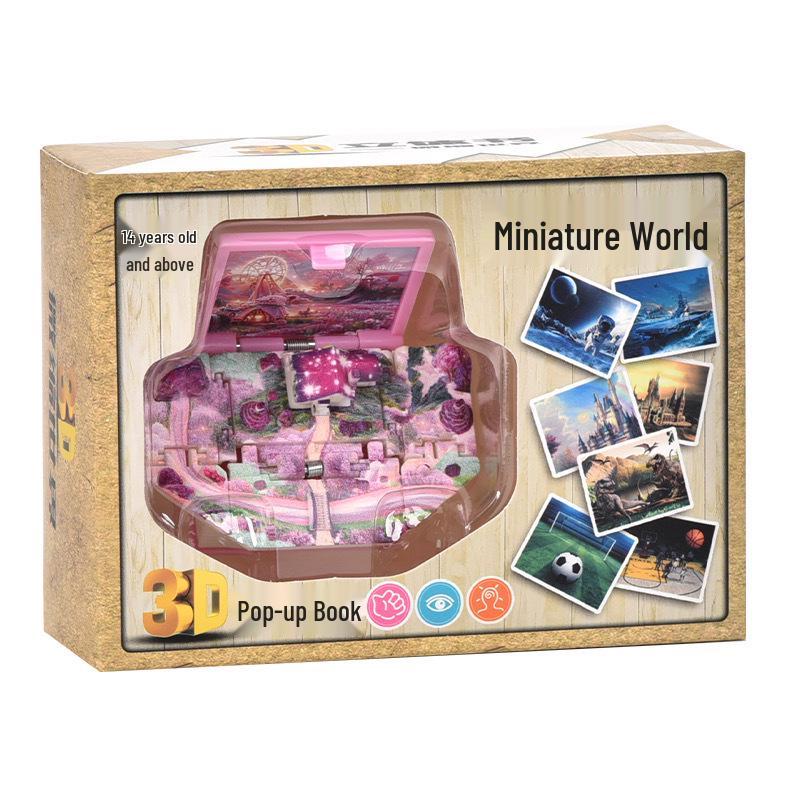 Mini Hamburger 3D Pop-up Book Keychain: Trendy Pendant & Creative Decompression Toy.
