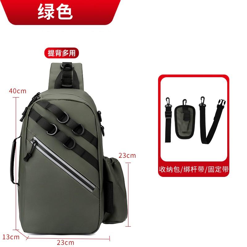 Bolsa Impermeável para Equipamento de Pesca Porta-Iscas Ombro Cruzado Porta-Vara com Armazenamento de Múltiplos Compartimentos