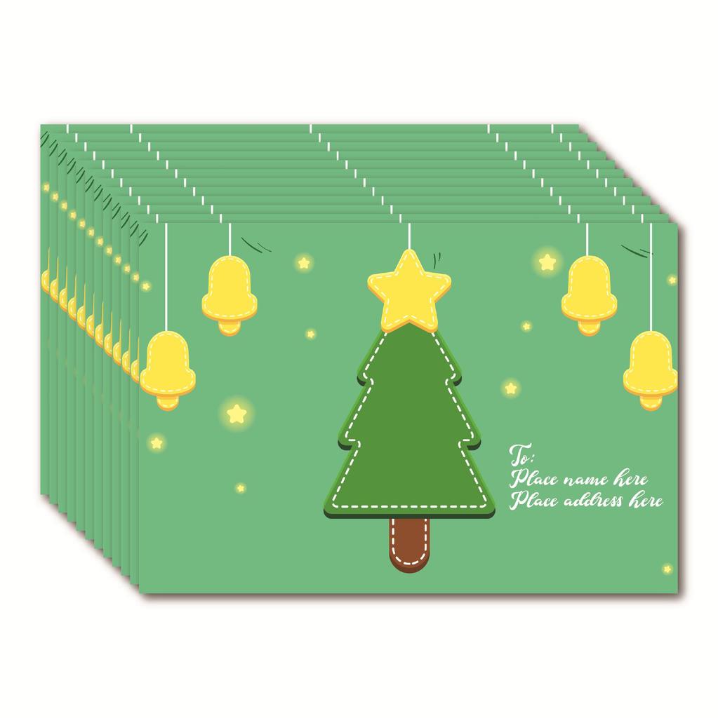 Christmas Invitation Card and Kraft Envelope Set