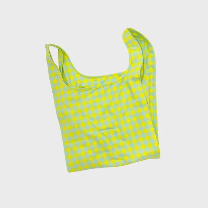 Shopping Cart Market Bag L (Yellow Check)