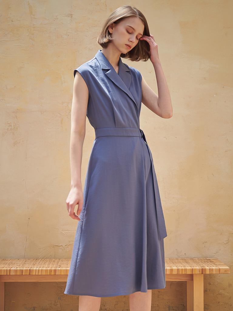 Acud Sleeveless Tailored Wrap One-Piece_Blue