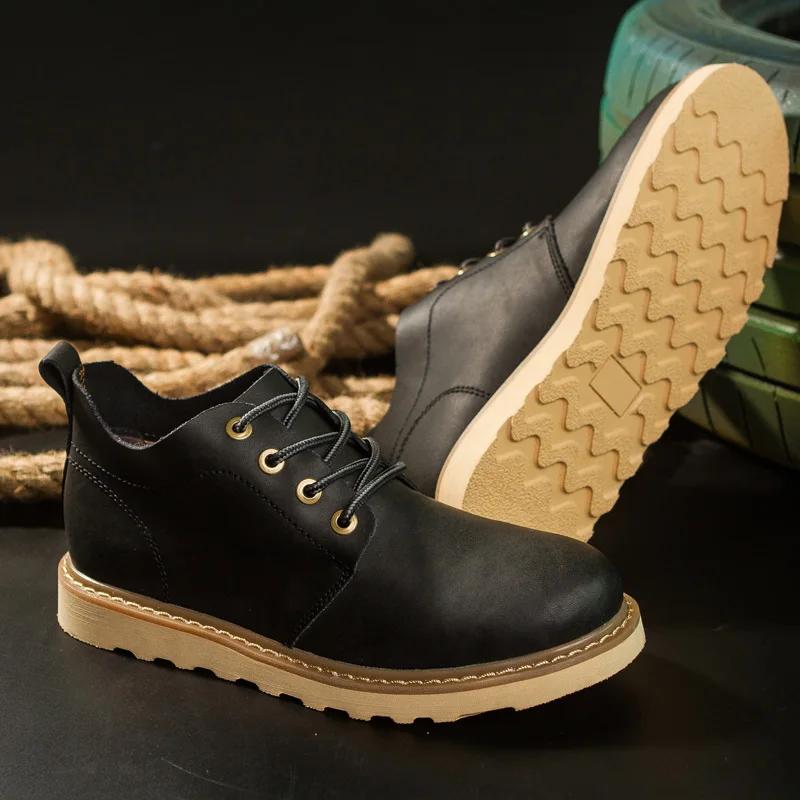 Working Shoes Men Work Boots Brown Boot Genuine Leather Boots for Men Men's Safety Shoe Dress Booty Man Casual Sneakers Ankle &