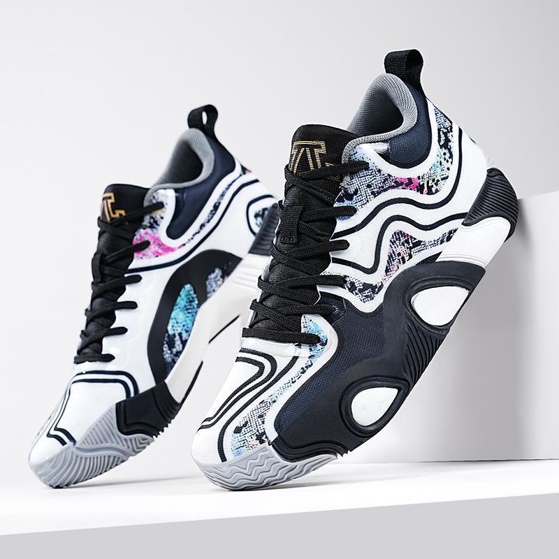 Special Basketball Shoes for Men and Women Tatum 3rd Generation Camouflage Zebra Wear-resistant Shock Absorption and Anti-skid Professional Competiti