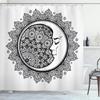 Shower Curtain Moon Star Black and White Waterproof Polyester Fabric Bathroom Curtains Home Decor Hooks