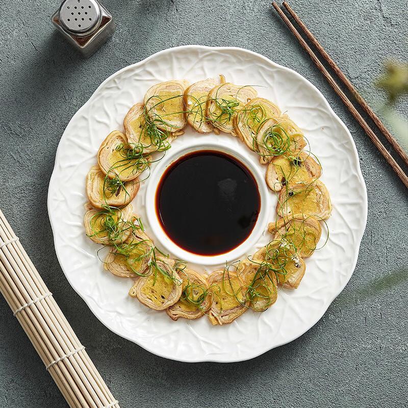 Jimei Jiduo Embossed Ceramic Round Dinner Plate