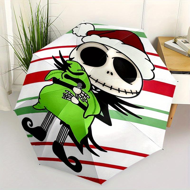 

Jack Skellington,Christmas Automatic Umbrella Tri fold Portable Umbrella, Best Holiday Gift for Men and Women, Durable Iron Frame, Playful