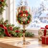Clear Glass Christmas Wine Glasses Set of 6 with Raised Holiday Artwork and Six Different Scenes for Wine, Cocktails, Cocoa and Seasonal Entertaining