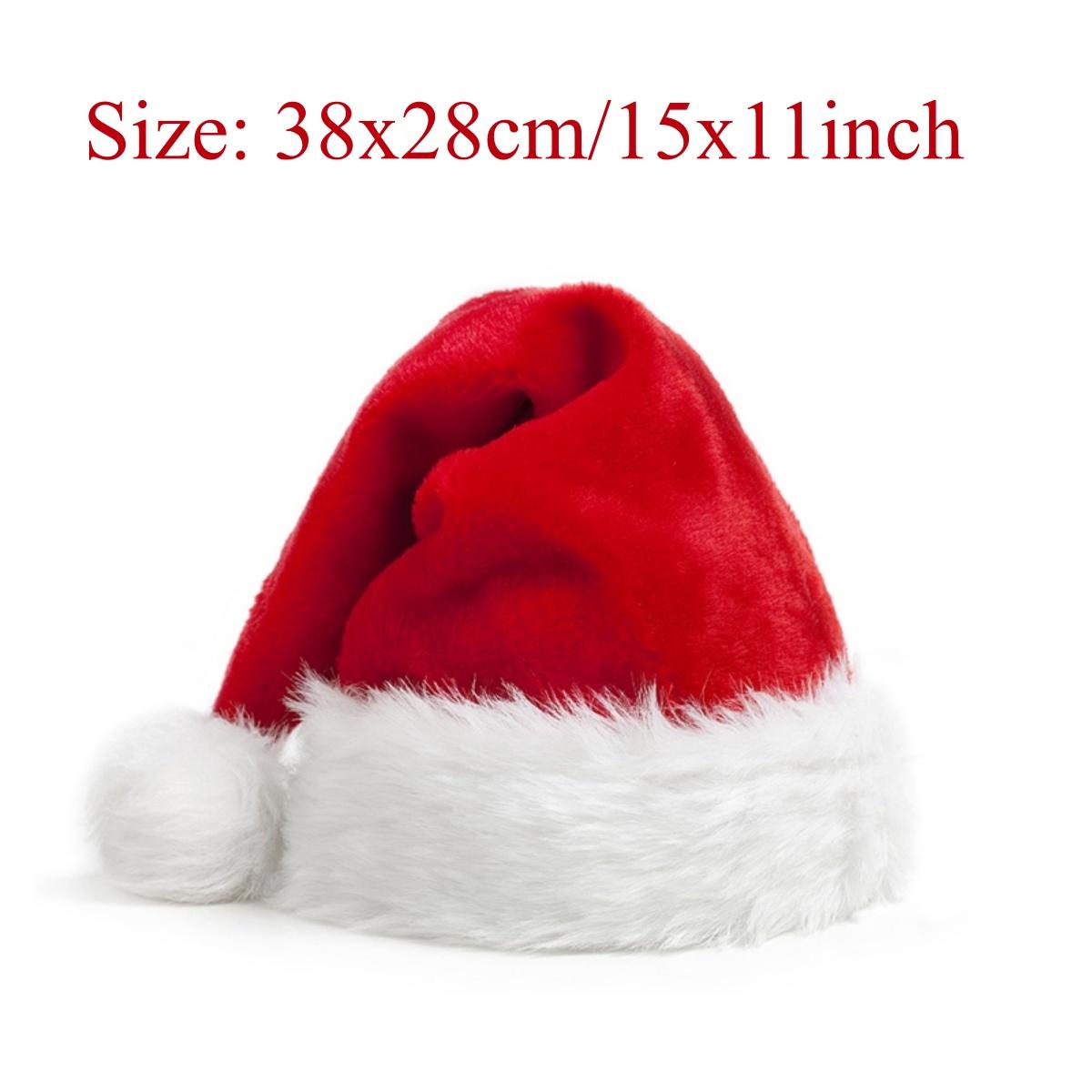 

Christmas Decorative Products Santa Claus Plush Hat Christmas Thickened Plush Red Gift Hat Adult Children Plush Christmas Hat Red