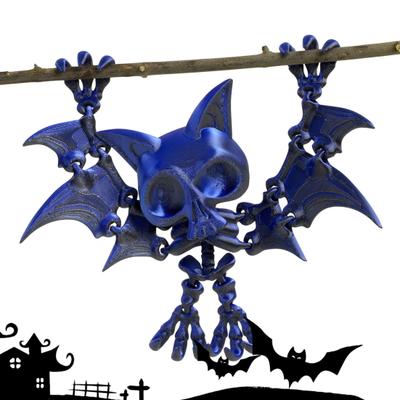 Statuetta Pipistrello Appeso Stampata in 3D Giunti Mobili Figura Pipistrello Modello Pipistrello Articolato Giocattolo Fidget Decorazione Ornamento per Festa di Halloween