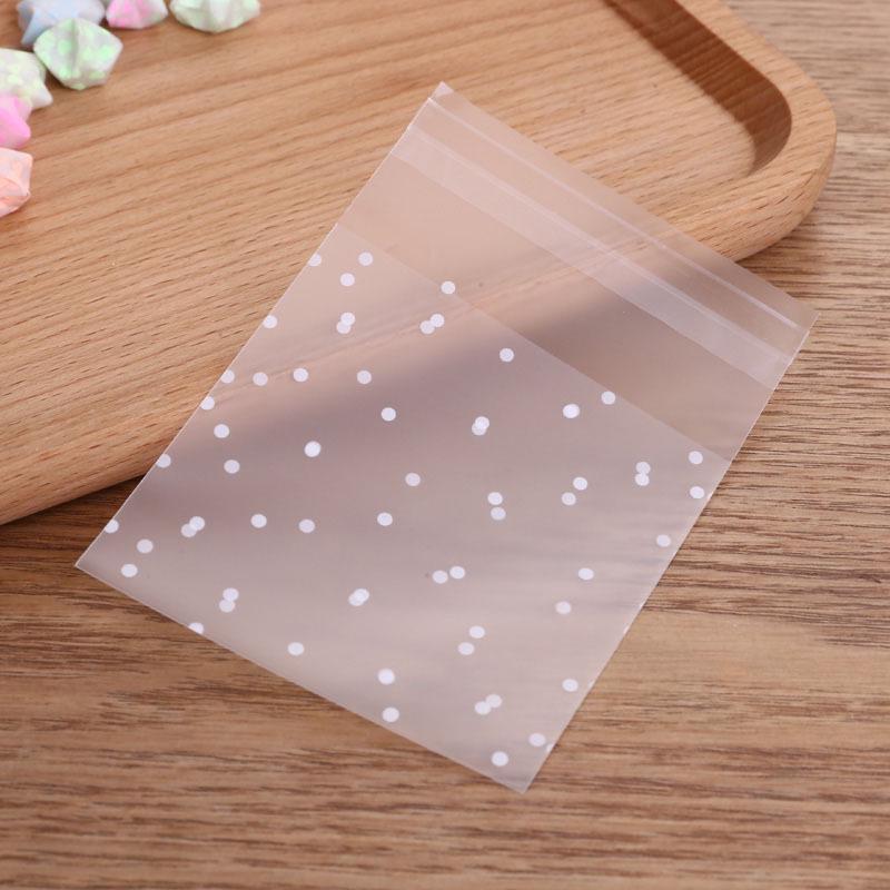 Milchig-transparente selbstklebende Verpackungsbeutel für Kekse und Schneekuchen - Geschenktüte aus lebensmittelechtem Kunststoff