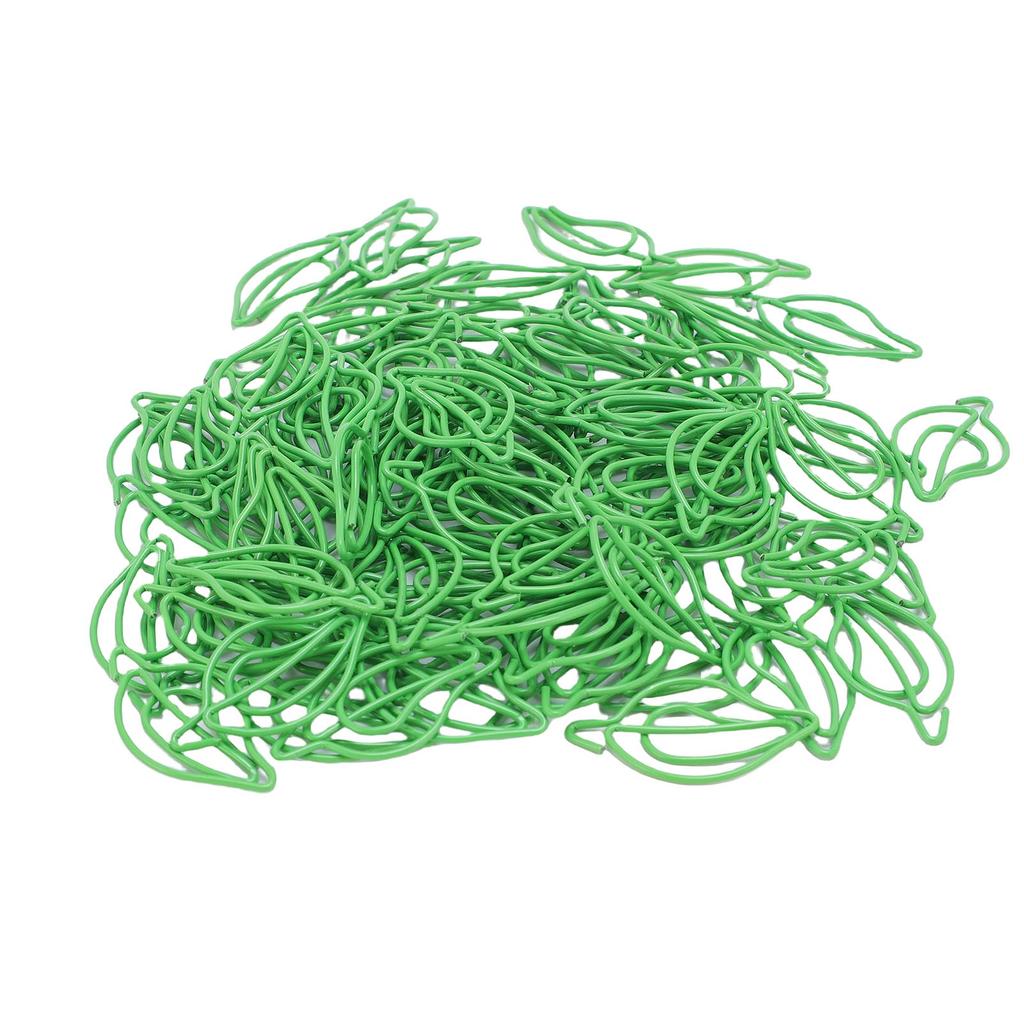 200 Pcs Leaf Shaped Paper Clips Cute Fun Bookmark Paperclip Planner Clips with Transparent Box for O