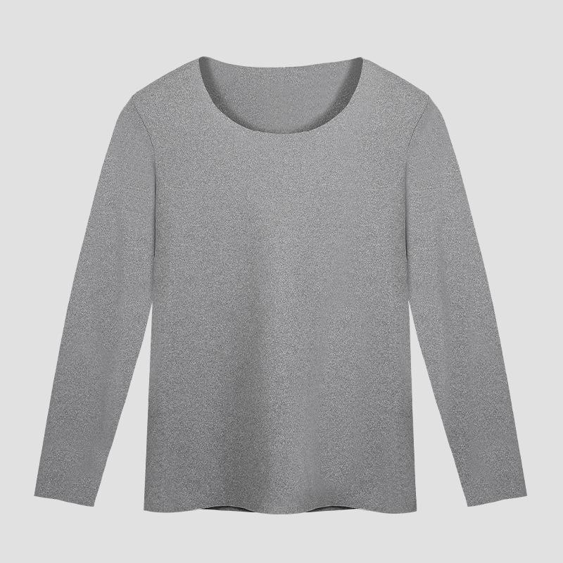 

Мужская плюшевая толстая рубашка осень-зима с длинным рукавом и круглым вырезом, теплая базовая рубашка 170(L) светло-серый