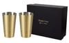 Asahi Tumblers, 330ml, Set of 2, Brass, Matte Finish, Gift Packaging (Gift Box)