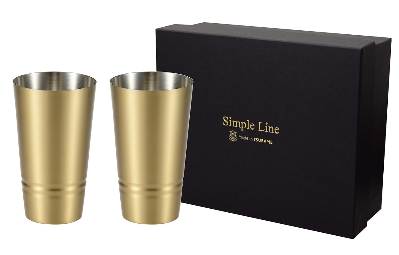 

Asahi Tumblers, 330ml, Set of 2, Brass, Matte Finish, Gift Packaging (Gift Box)