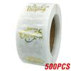 100-500 Pcs Golden Font Merry Christmas Sticker Thank You Sticker Seal Label For Envelope Gift Wrapping Scrapbook 1 Inch