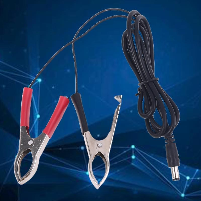 5.5x2.1mm DC Power Plug Male Connector To Dual Alligator Clip Cable Cord 100cm