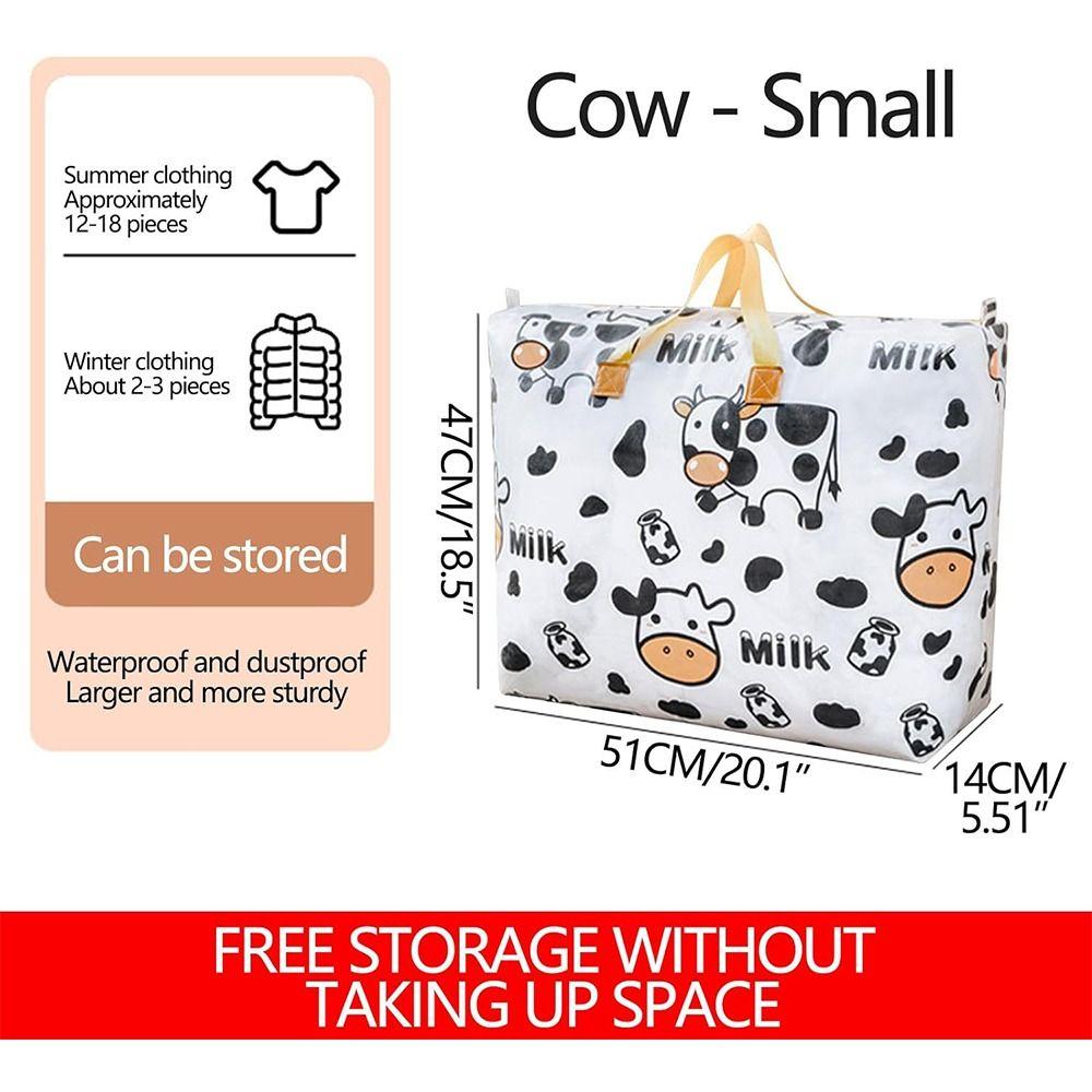 Folding Clothes Storage Organiser Cow Pattern Quilt Storage Bag Travel Compression Bag  Home