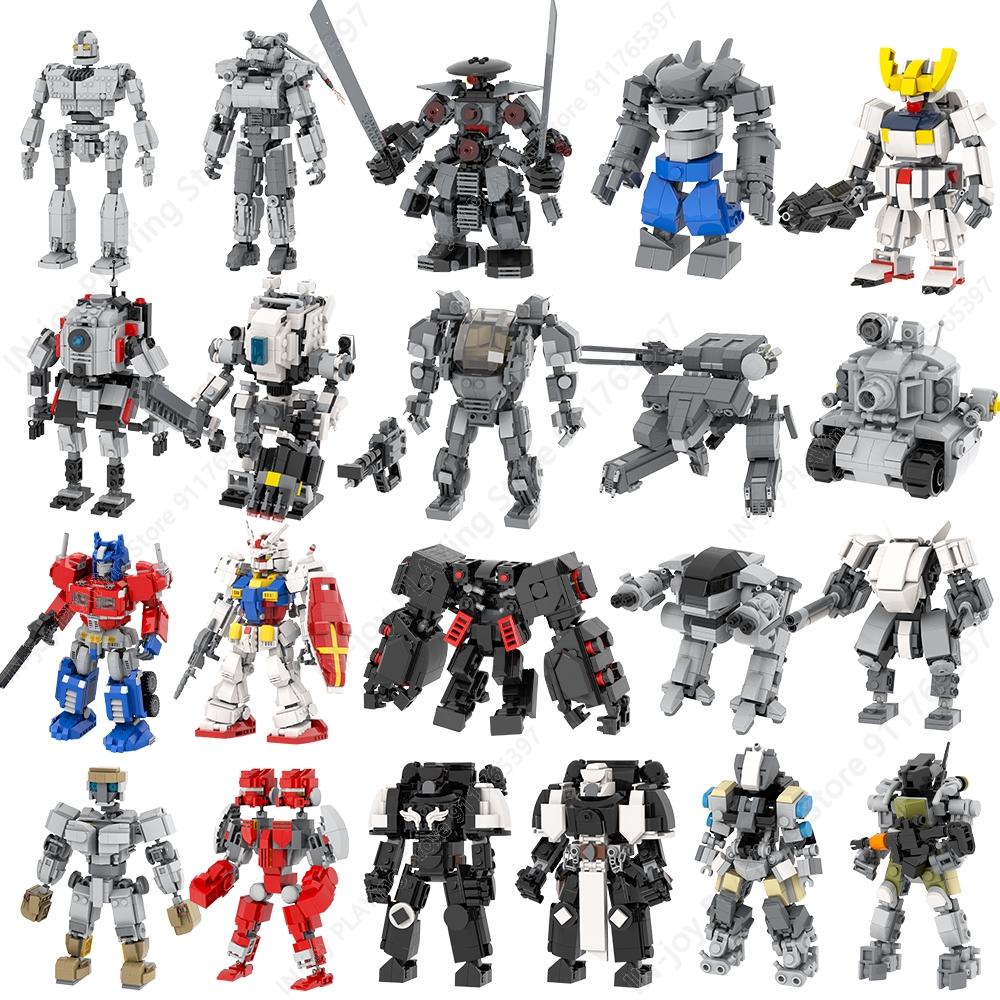 MOOXI Película Juego Robot Mecha Tanque Modelo Ladrillos MOC Creativo DIY Bloques de Construcción Ensamblados Compatibles Con Juguetes de Colección de Figuras