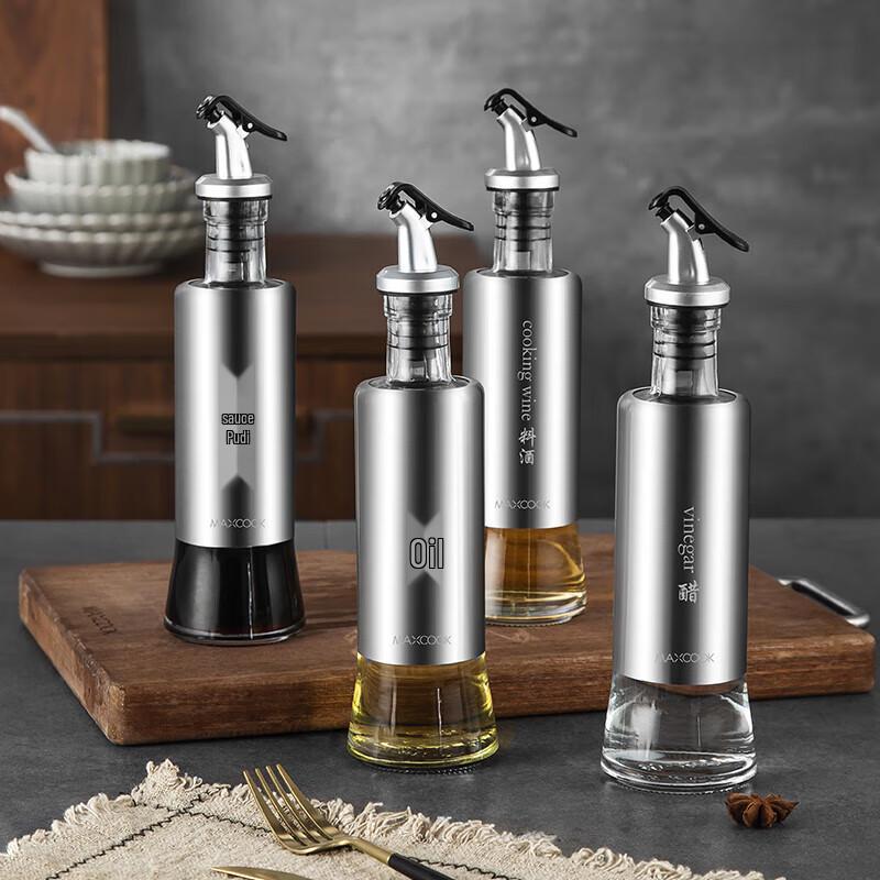 MAXCOOK Stainless Steel Glass Oil Dispenser Set