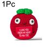 1/3Pcs Positive Energy Knitted Tomato Handmade Doll With Card Funny Crochet Room Decoration Frend's Gifts