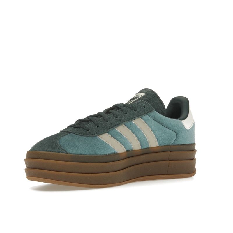 Adidas Gazelle Bold Mineral Green Velvet Women Sneakers Putty-Grey IG4391