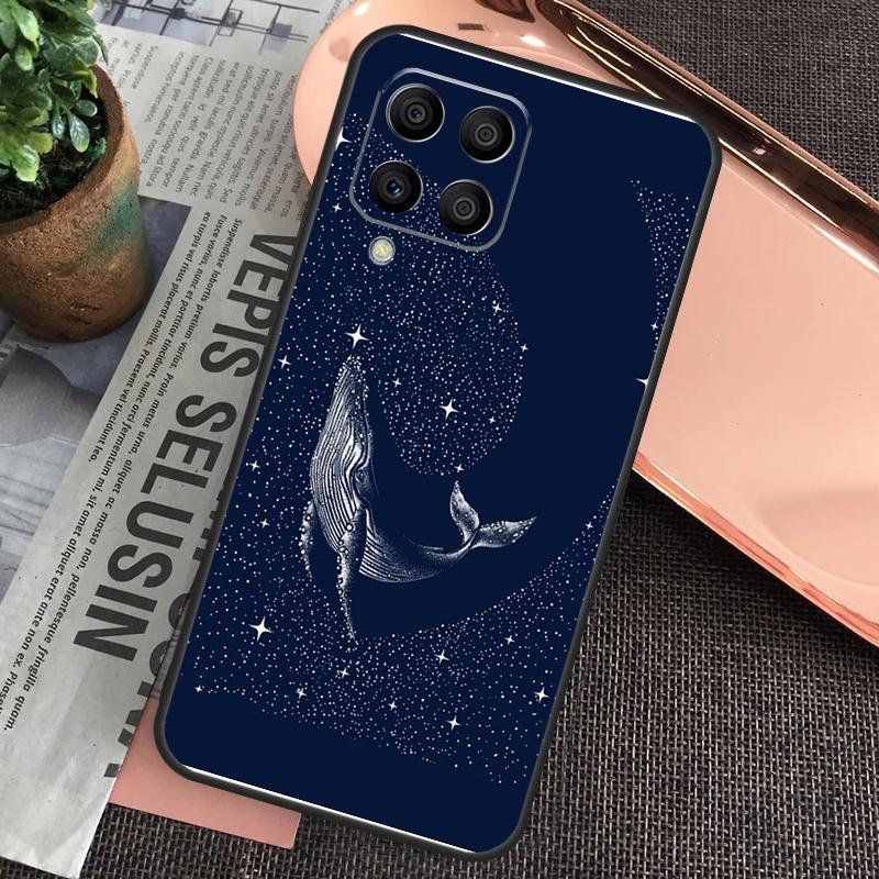 Beautiful Blue Whale Painting For Samsung Galaxy M55 M15 M13 M23 M33 M53 M30s M31s M12 M32 M52 M20 M21 M51 M34 M54 Case