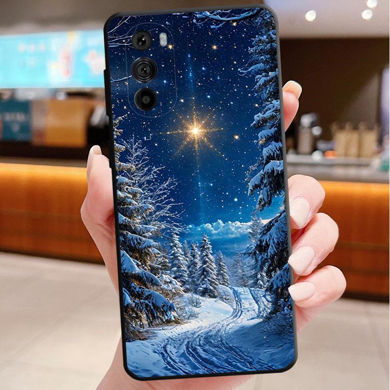 Phone Case For Motorola Edge 50 40 Pro 60 50 40 30 Ultra Neo Fusion Moto G Play G Stylus G Power G Winter Christmas Snowflake