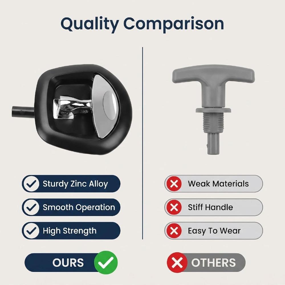 Zinc Alloy T Handle Latch Durable Canopy Door Latch Tidy T Handle Lock  for Truck Canopy Repair