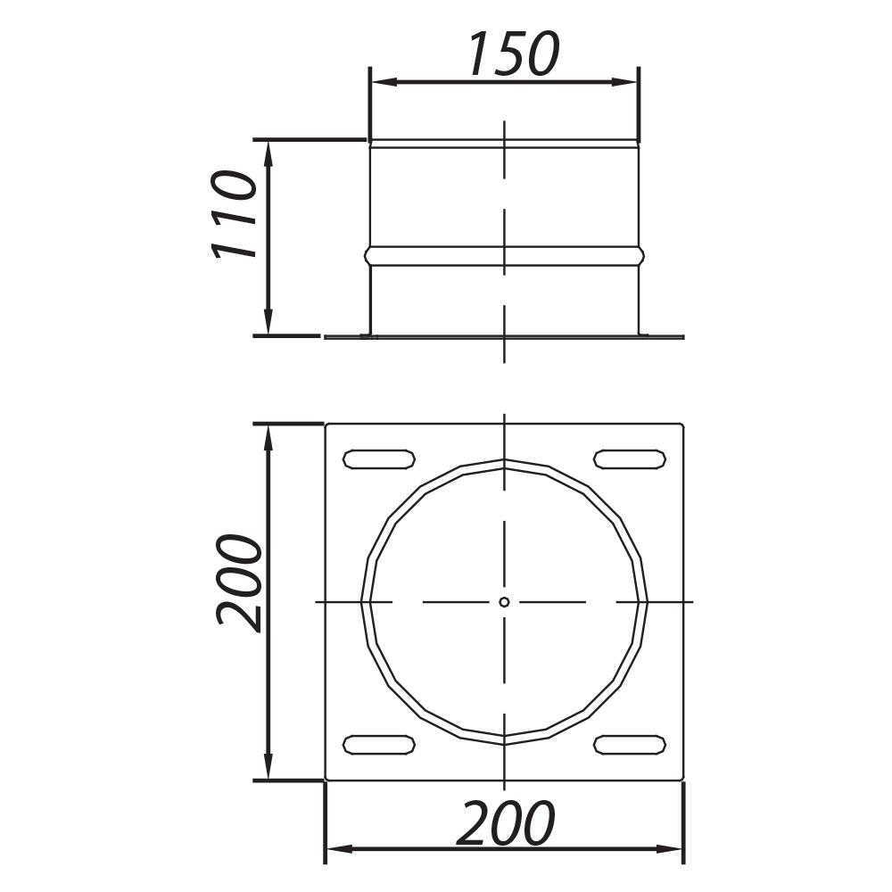 ADAM GAS T-piece plate fi 100/150