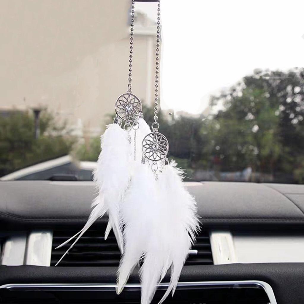 Catcher Car Rearview Mirror Pendant Feather Decor Auto Ornament Hang Charm