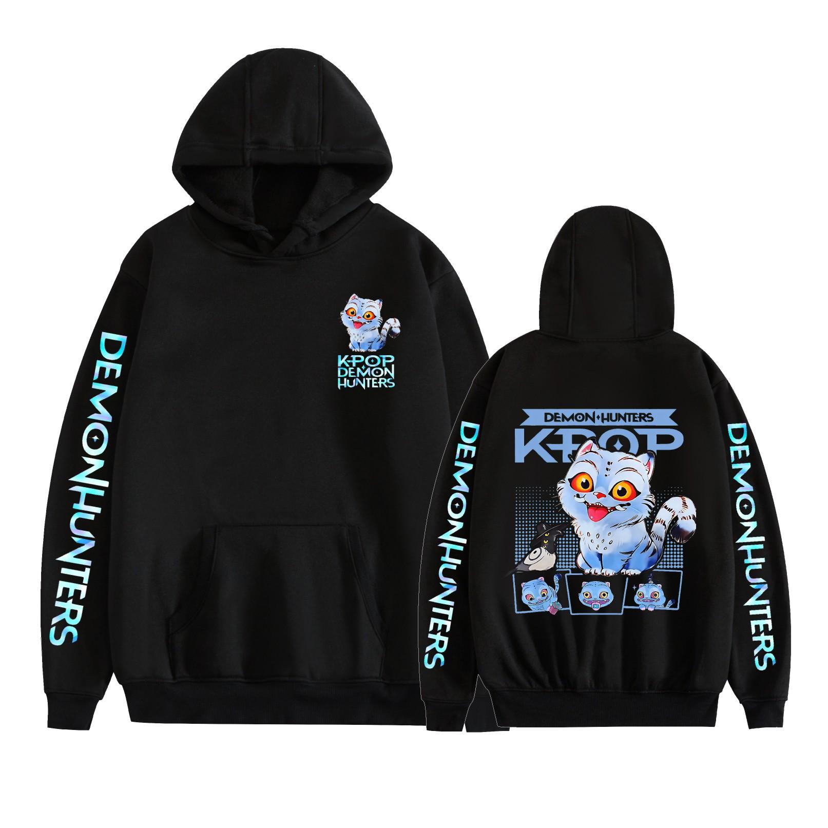 

Fashion for Fans of KPop Demon Hunters Printed Hoodies Sweatshirt Outdoor Sport Cosplay Pullovers Costume XS чёрный