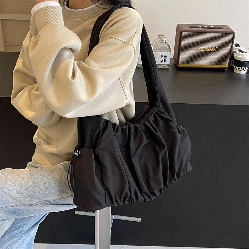 Fashion Nylon Pleated Women's Crossbody Bag  Casual Trend Versatile Large Capacity Tote Women's Shoulder Bag