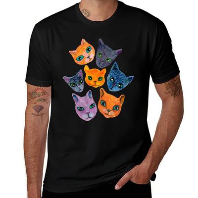 Cats Allover TShirt Casual Light Summer Short Sleeve Top