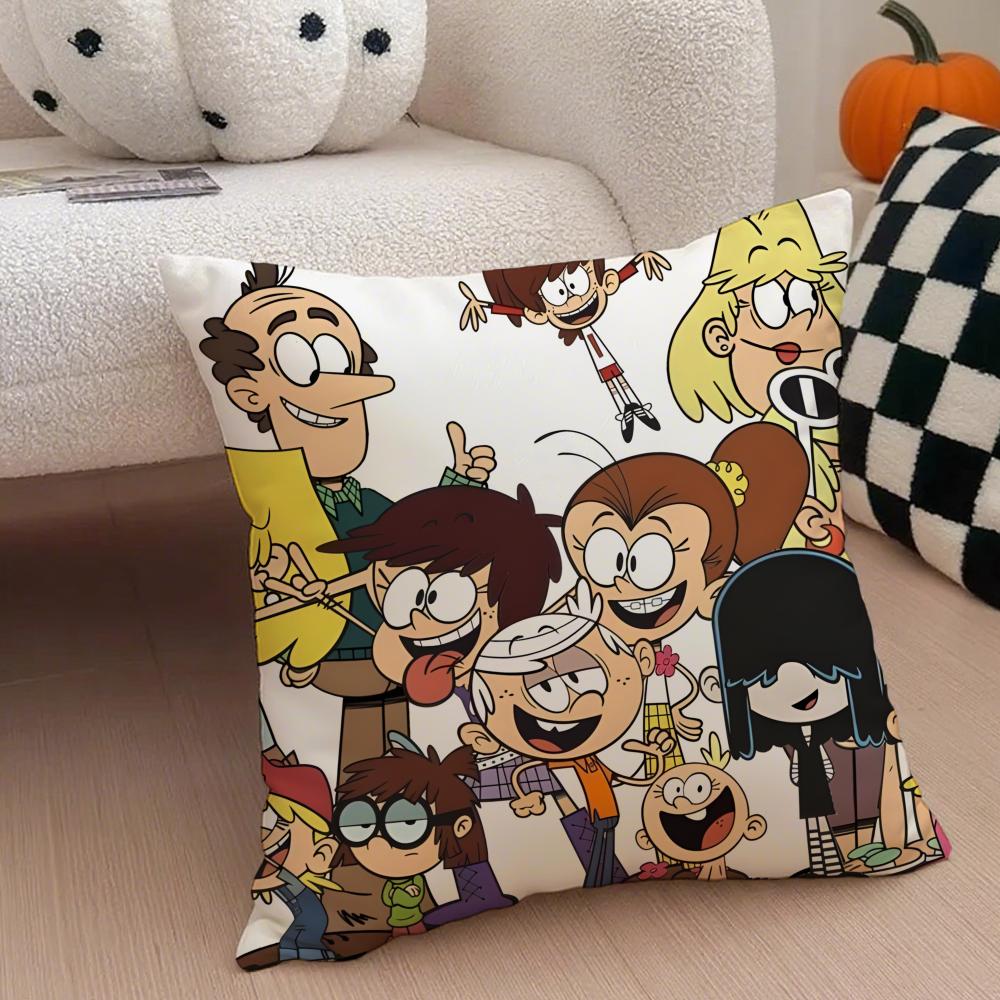 A fun TThe Loud House Cushion Cover Throw Pillow Cover Hidden Button Durable Polyester Chair Cushion